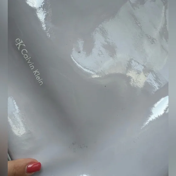 Y2K Calvin Klein Lilac and Cream Mod Style Vinyl Bag